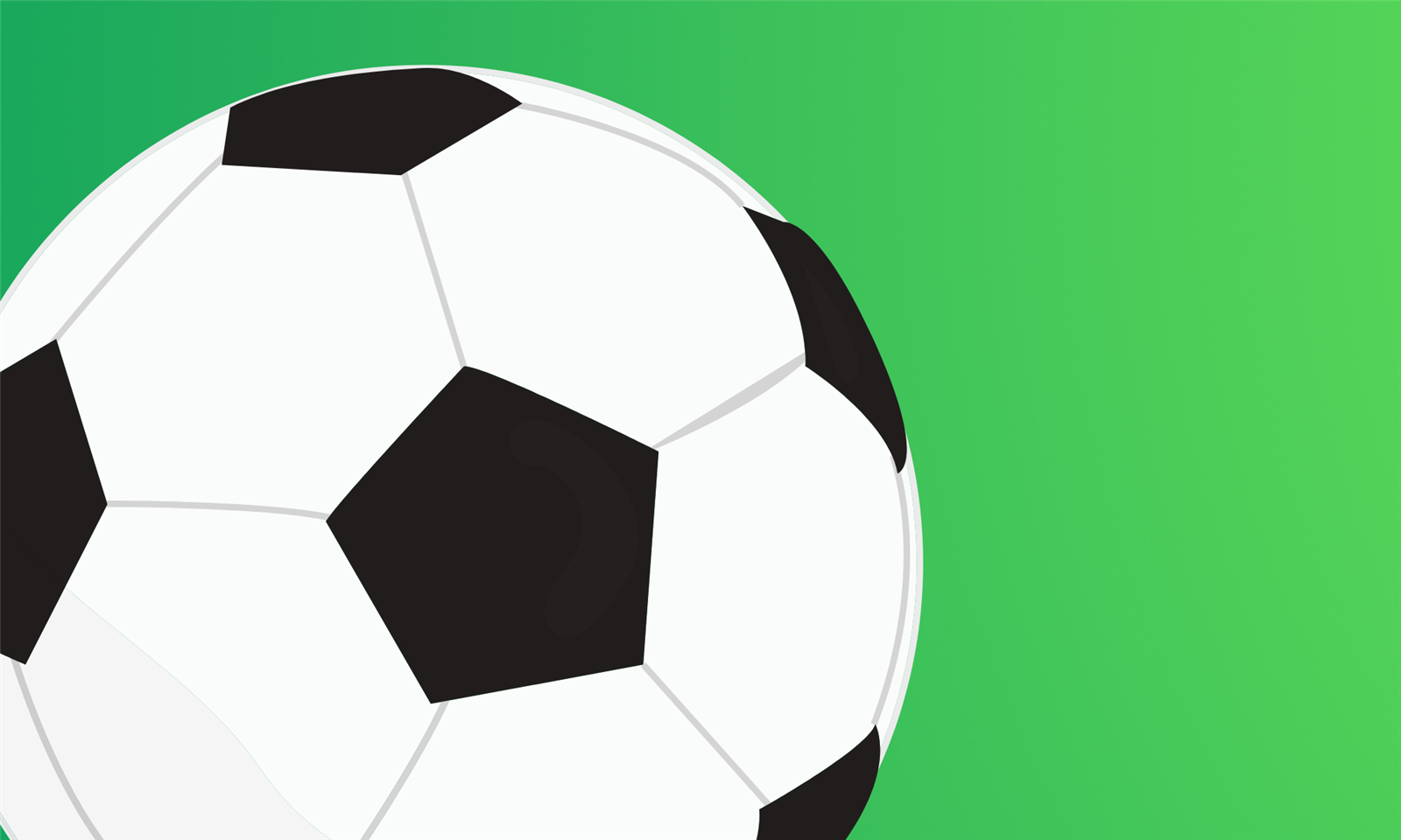 Soccer ball on green background